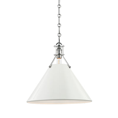 Hudson Valley - MDS352-PN/OW - One Light Pendant - Painted No.2 - Polished Nickel/Off White
