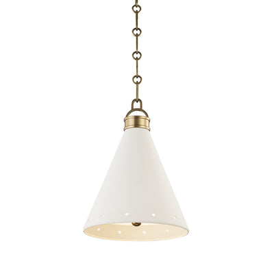 Hudson Valley - MDS400-AGB/WP - One Light Pendant - Plaster No.1 - Aged Brass/White Plaster