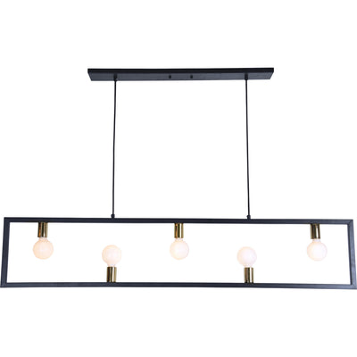 Renwil - LPC4067 - Five Light Ceiling Fixture - Vera - Matte Black/Polished Brass
