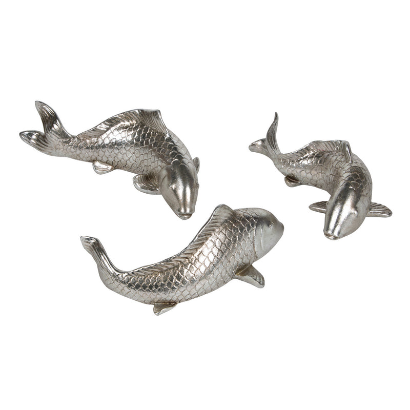 Renwil - STA483 - Statue-Wall Hanging - Koi - Antique Silver