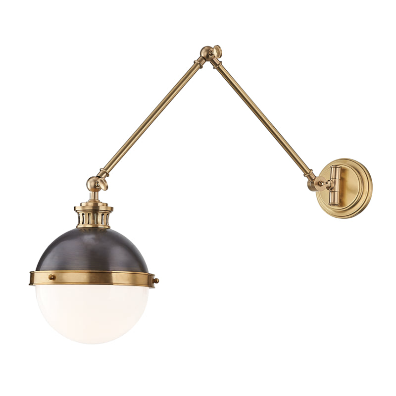 Hudson Valley - 4011-ADB - One Light Swing Arm Wall Sconce - Latham - Aged/Antique Distressed Bronze
