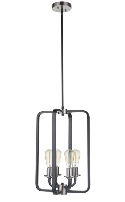 Craftmade - 50334-FBBNK - Four Light Foyer Pendant - Randolph - Flat Black/Brushed Polished Nickel