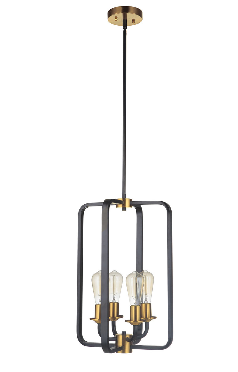 Craftmade - 50334-FBSB - Four Light Foyer Pendant - Randolph - Flat Black/Satin Brass