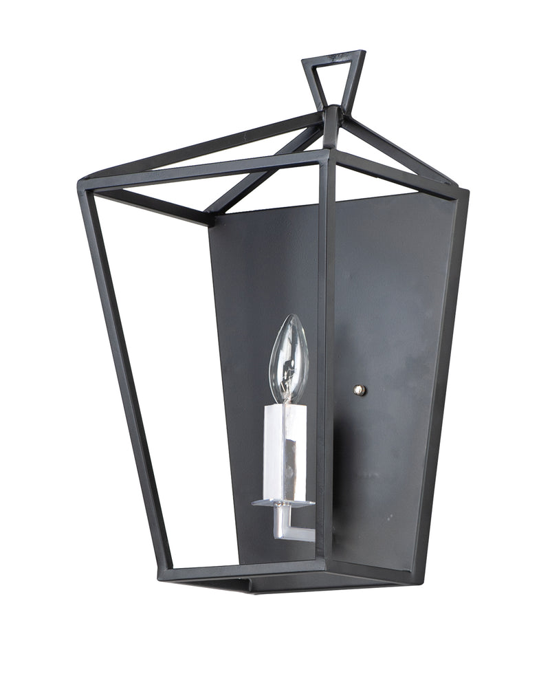 Maxim - 25159TXBPN - One Light Wall Sconce - Abode - Textured Black / Polished Nickel