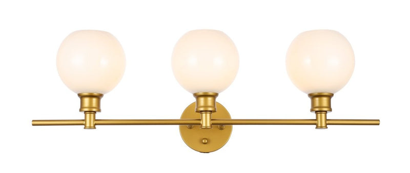 Elegant Lighting - LD2319BR - Three Light Wall Sconce - Collier - Brass And Frosted White Glass