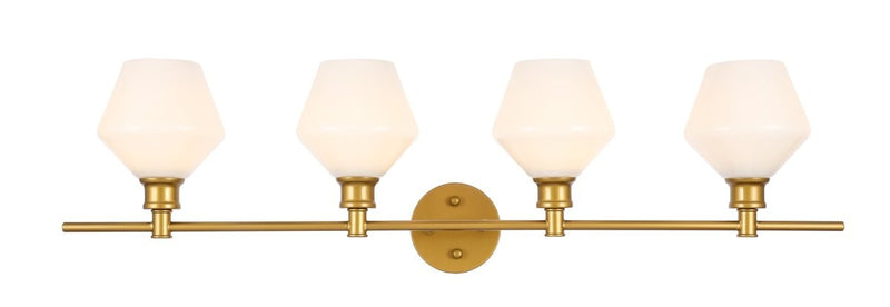 Elegant Lighting - LD2321BR - Four Light Wall Sconce - Gene - Brass And Frosted White Glass