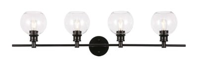 Elegant Lighting - LD2322BK - Four Light Wall Sconce - Collier - Black And Clear Glass