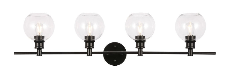 Elegant Lighting - LD2322BK - Four Light Wall Sconce - Collier - Black And Clear Glass