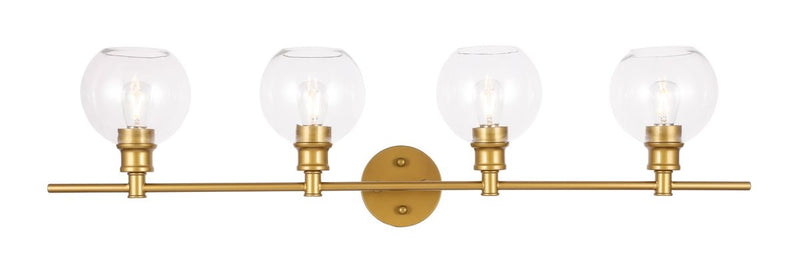 Elegant Lighting - LD2322BR - Four Light Wall Sconce - Collier - Brass And Clear Glass