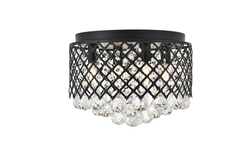 Elegant Lighting - LD5010F13MB - Four Light Flush Mount - Tully - Matte Black And Clear