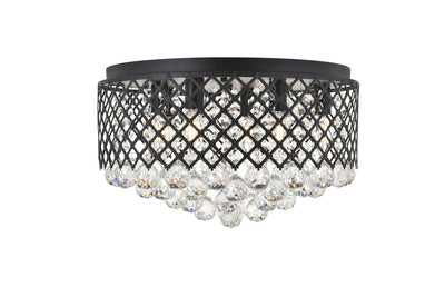 Elegant Lighting - LD5010F18MB - Six Light Flush Mount - Tully - Matte Black And Clear