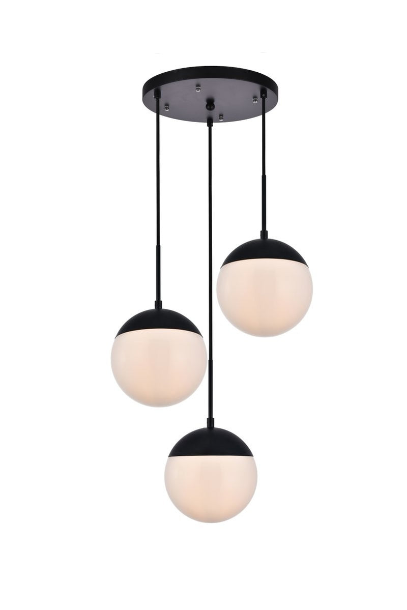 Elegant Lighting - LD6068BK - Three Light Pendant - Eclipse - Black