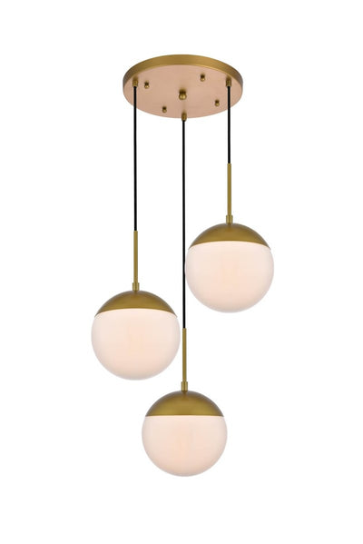 Elegant Lighting - LD6072BR - Three Light Pendant - Eclipse - Brass