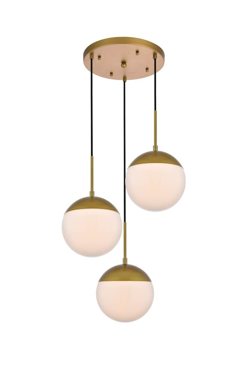 Elegant Lighting - LD6072BR - Three Light Pendant - Eclipse - Brass