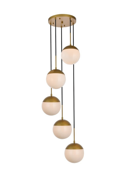 Elegant Lighting - LD6078BR - Five Light Pendant - Eclipse - Brass