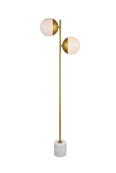 Elegant Lighting - LD6114BR - Two light Floor Lamp - Eclipse - Brass And Frosted White