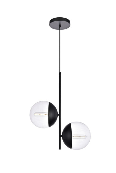 Elegant Lighting - LD6117BK - Two Light Pendant - Eclipse - Black