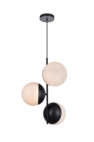 Elegant Lighting - LD6122BK - Three Light Pendant - Eclipse - Black