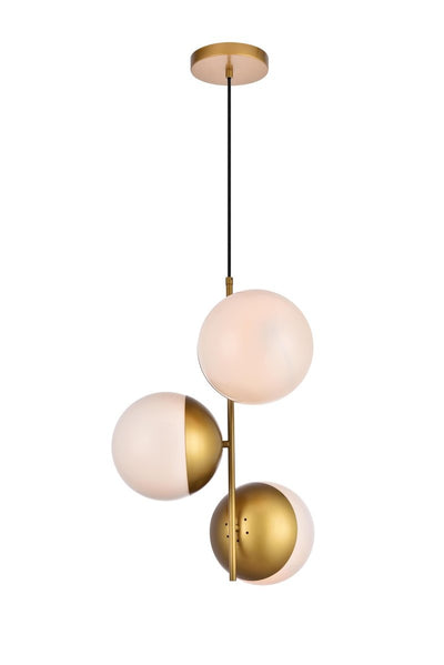 Elegant Lighting - LD6126BR - Three Light Pendant - Eclipse - Brass