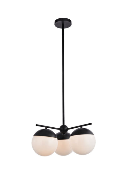 Elegant Lighting - LD6128BK - Three Light Pendant - Eclipse - Black