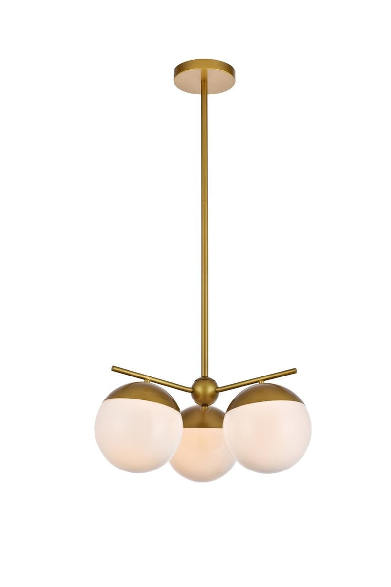 Elegant Lighting - LD6132BR - Three Light Pendant - Eclipse - Brass