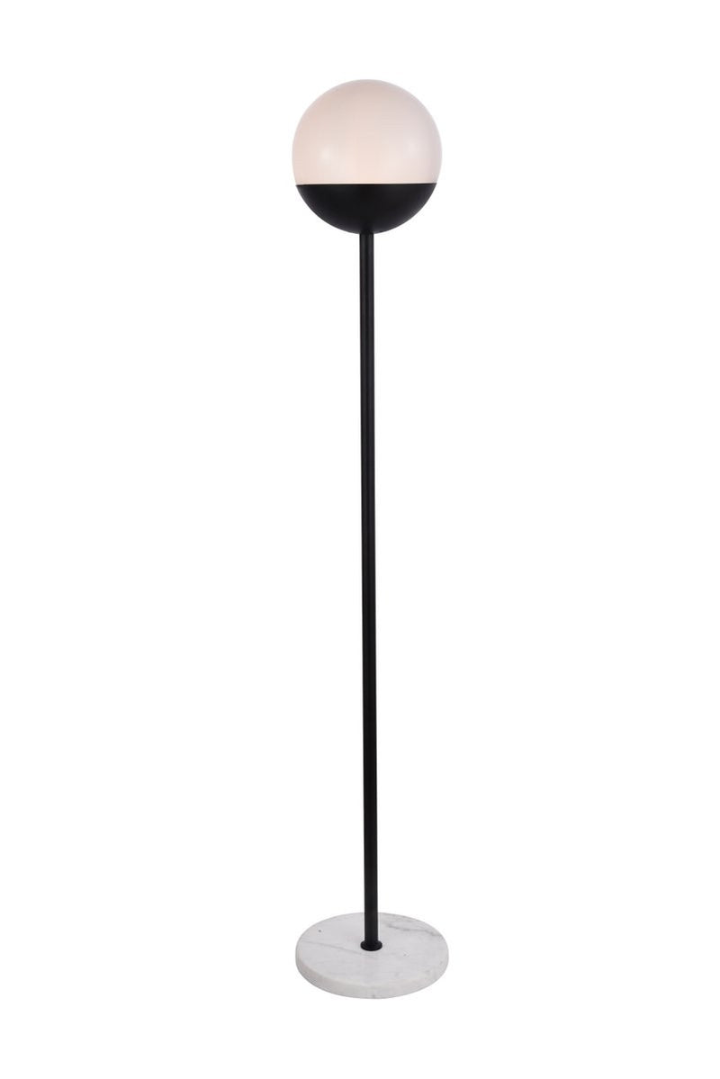 Elegant Lighting - LD6146BK - One Light Floor Lamp - Eclipse - Black And Frosted White