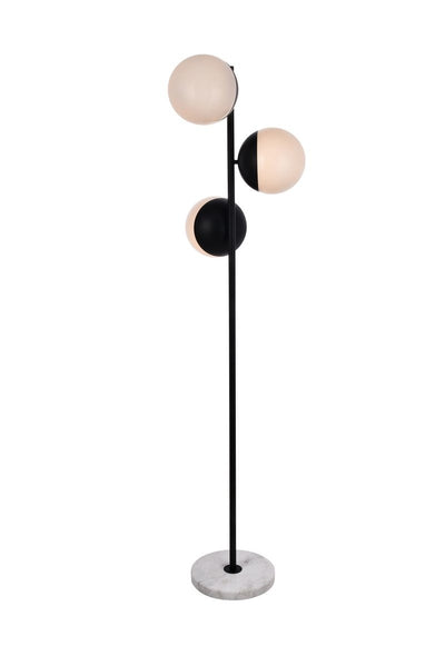 Elegant Lighting - LD6158BK - Three Light Floor Lamp - Eclipse - Black