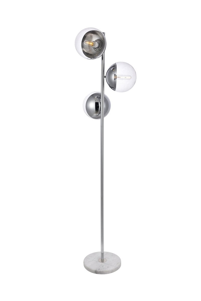 Elegant Lighting - LD6161C - Three Light Floor Lamp - Eclipse - Chrome