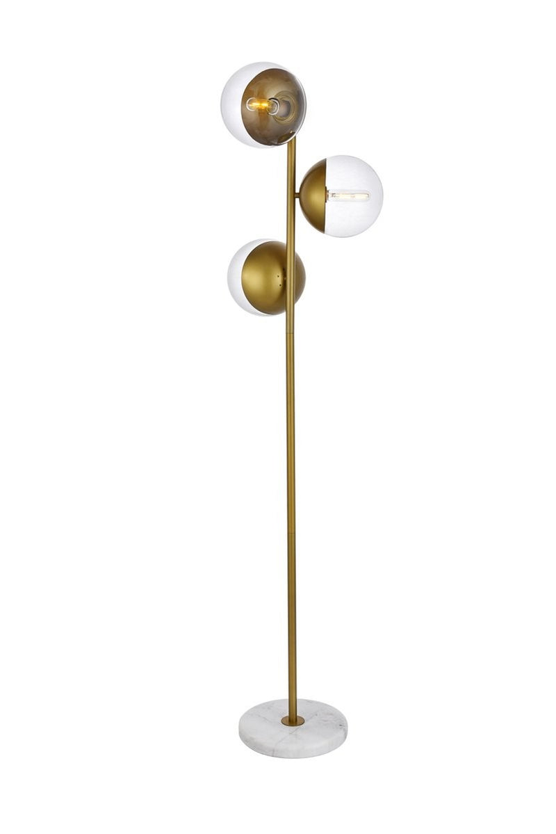 Elegant Lighting - LD6163BR - Three Light Floor Lamp - Eclipse - Brass
