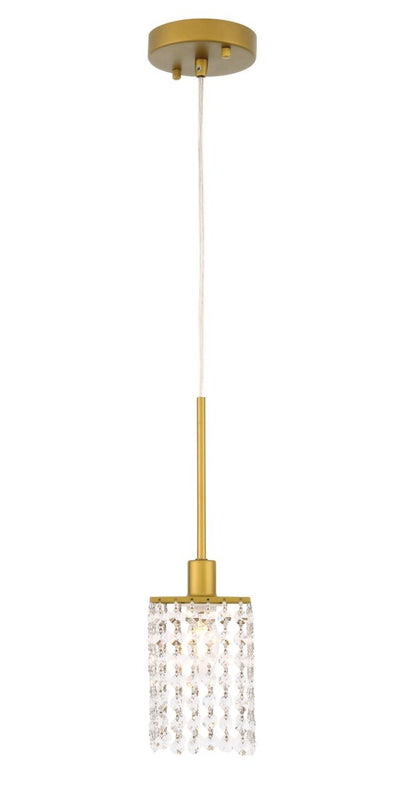 Elegant Lighting - LD7500BR - One Light Pendant - Taylor - Brass And Clear