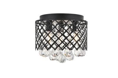 Elegant Lighting - LD5010F10MB - Three Light Flush Mount - Tully - Matte Black And Clear