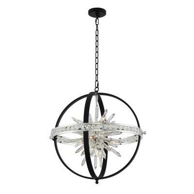 Allegri - 033651-050-FR001 - Ten Light Pendant - Angelo - Matte Black w/ Polished Silver