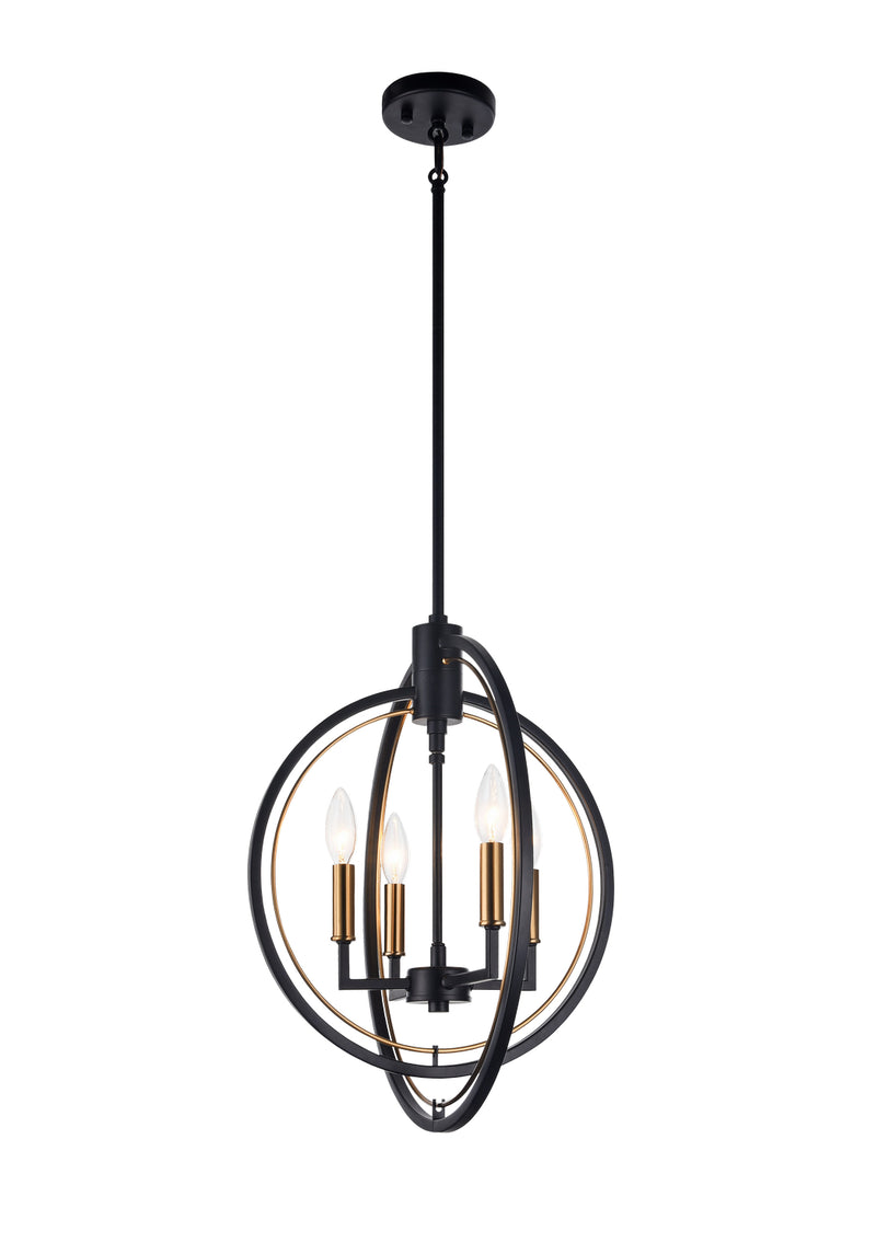 Matteo Lighting - C78604BK - Four Light Chandelier - Odyssey - Black