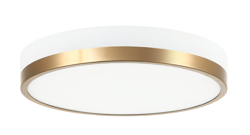 Matteo Lighting - M15301WHAG - LED Flush Mount - Tone - White & Aged Gold Brass