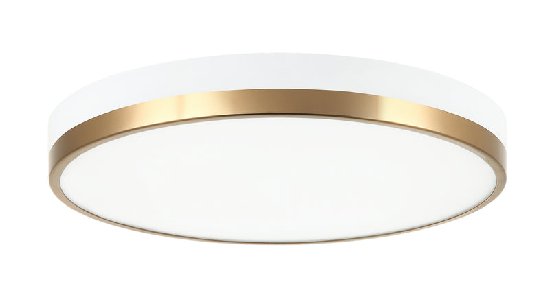 Matteo Lighting - M15302WHAG - LED Flush Mount - Tone - White & Aged Gold Brass