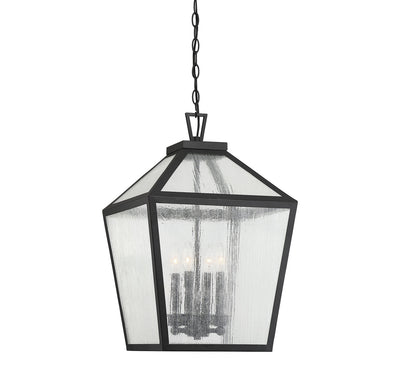 Savoy House - 5-104-BK - Four Light Outdoor Hanging Lantern - Woodstock - Black