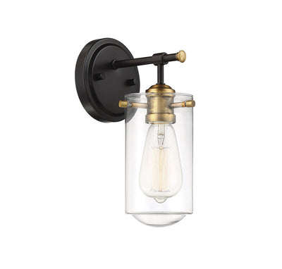 Savoy House - 9-2262-1-79 - One Light Wall Sconce - Clayton - English Bronze and Warm Brass