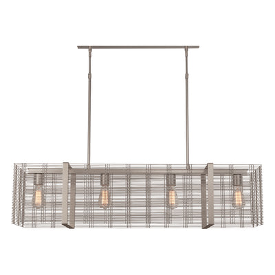 Hammerton Studio - PLB0020-45-BS-0-001-E2 - Four Light Linear Suspension - Downtown Mesh - Metallic Beige Silver