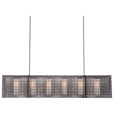 Hammerton Studio - PLB0037-73-MB-F-001-E2 - Eight Light Linear Suspension - Tweed - Matte Black