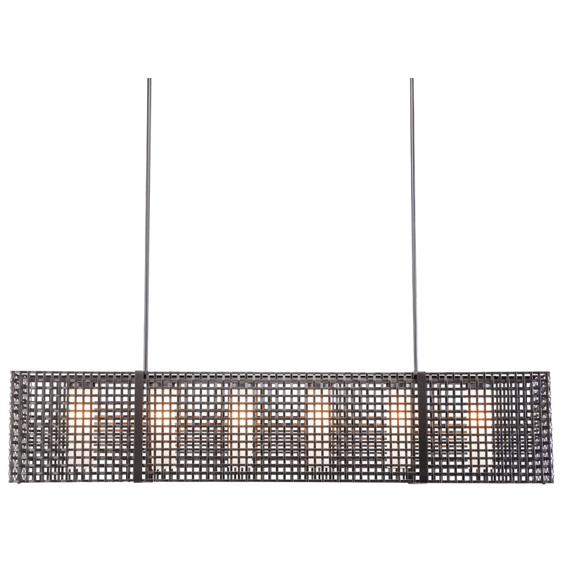 Hammerton Studio - PLB0037-73-MB-F-001-E2 - Eight Light Linear Suspension - Tweed - Matte Black