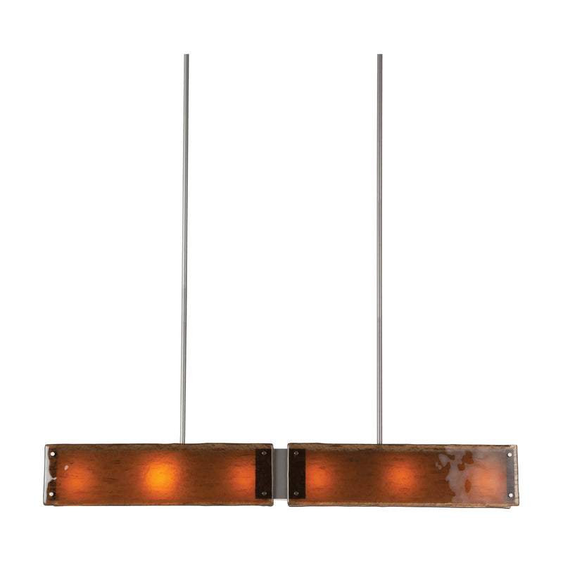 Hammerton Studio - PLB0044-44-BS-BG-001-E2 - Six Light Linear Suspension - Textured Glass - Metallic Beige Silver