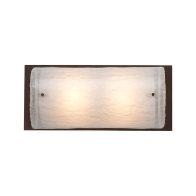 Hammerton Studio - VLB0044-13-FB-FG-E2 - Two Light Vanity - Textured Glass - Flat Bronze