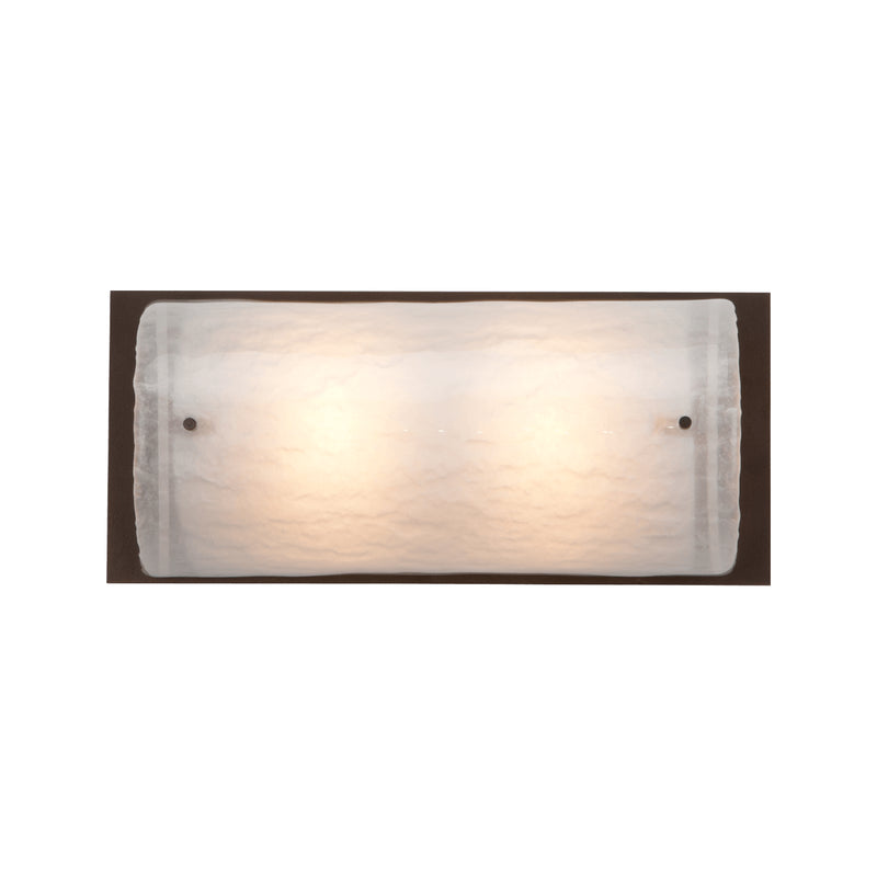 Hammerton Studio - VLB0044-13-FB-FG-E2 - Two Light Vanity - Textured Glass - Flat Bronze