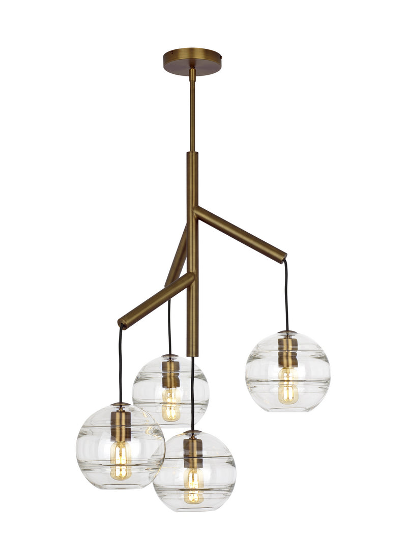 Visual Comfort Modern - 700SDNMPR1CR - Four Light Chandelier - Sedona - Aged Brass