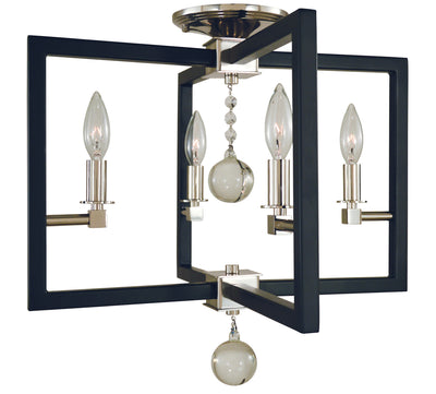 Framburg - 5363 PN/MBLACK - Four Light Flush / Semi-Flush Mount - Minimalist Elegant - Polished Nickel/Matte Black