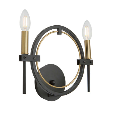 Artcraft - AC11452 - Two Light Wall Sconce - Anglesey - Matte Black & Harvest Brass