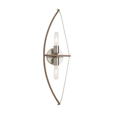 Artcraft - AC11485 - Two Light Wall Mount - Arco - Faux Wood & Brushed Nickel