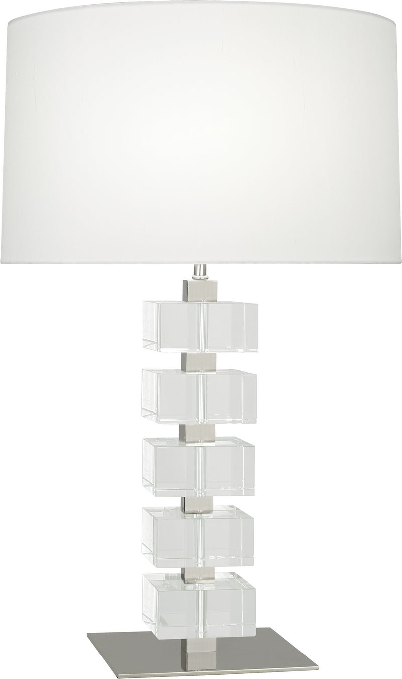 Robert Abbey - 175X - One Light Table Lamp - Jonathan Adler Monaco - Polished Nickel and Clear Crystal Blocks