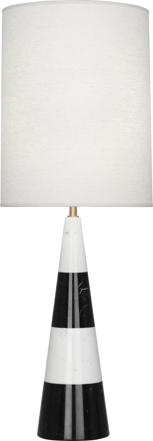 Robert Abbey - 851 - One Light Table Lamp - Jonathan Adler Canaan - Carrara and Black Marble Base w/Antique Brass