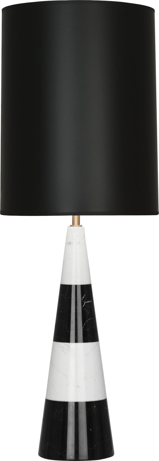 Robert Abbey - 851B - One Light Table Lamp - Jonathan Adler Canaan - Carrara and Black Marble Base w/Antique Brass